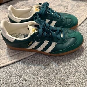 Adidas Samba Green and White Sneakers